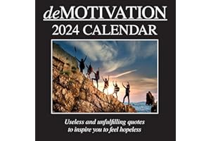 THE GIFTED STATIONERY 2024 Square Wall Calendar, Demotivation, 16-Month Funny Corner Theme with 180 Reminder Stickers (12 x 12 In)