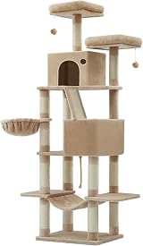Feandrea Feandrea Cat Tree 206 cm Large Condo 13 Scratching Posts 2 Caves
