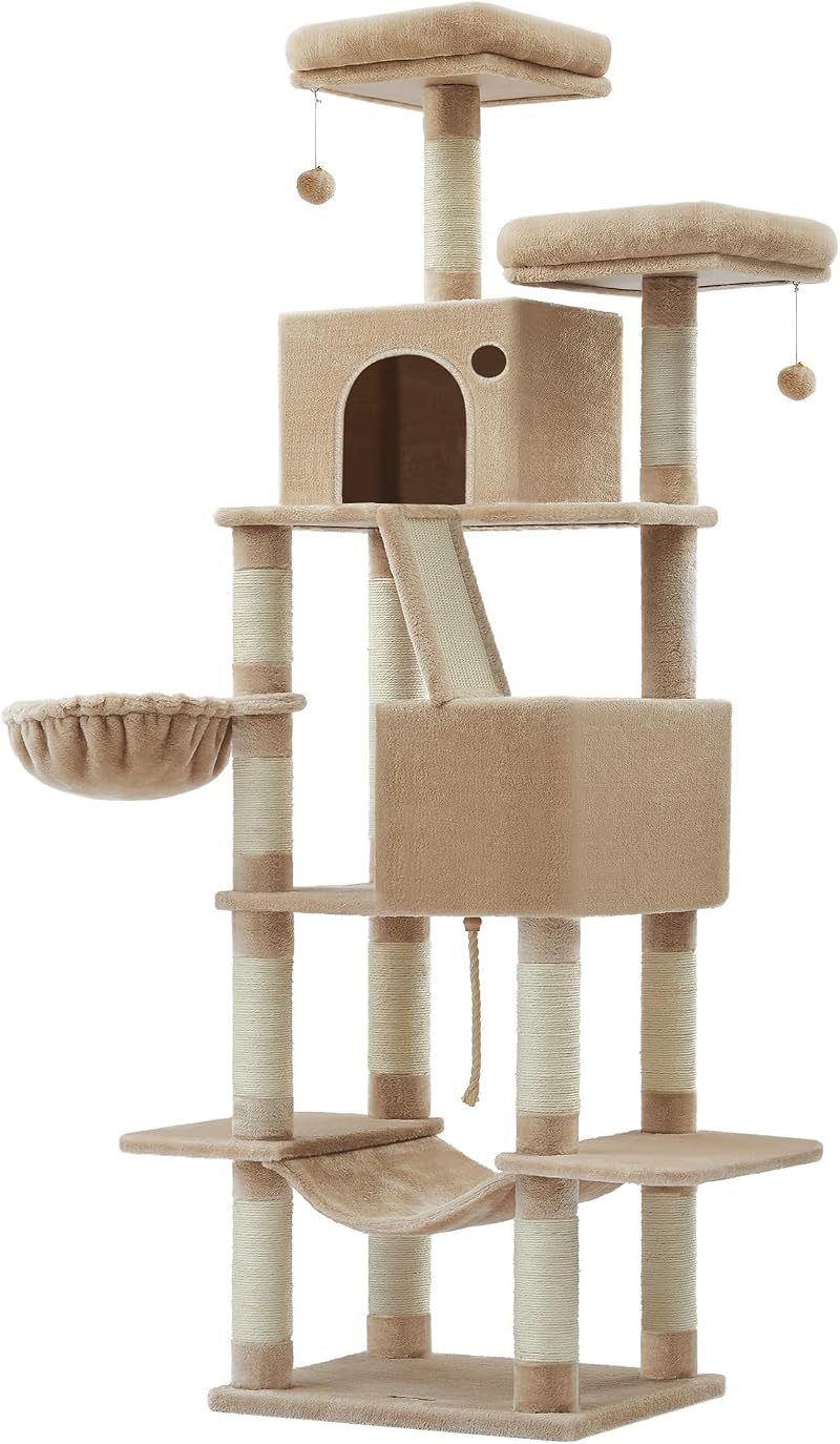 Feandrea Feandrea Cat Tree 206 cm Large Condo 13 Scratching Posts 2 Caves