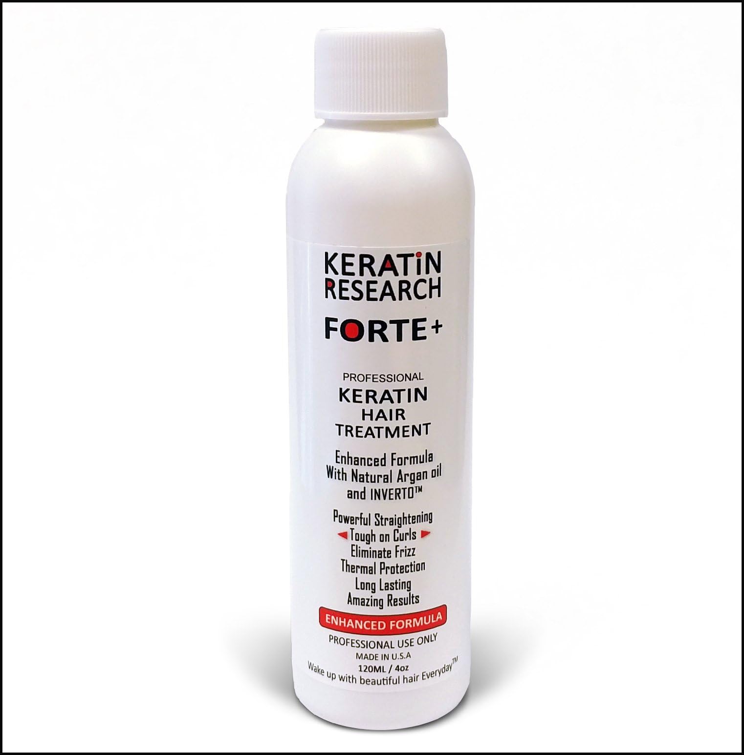 Keratin Forte Keratin Brazilian Keratin Hair Blowout Treatment Extra Strength 120ml Enhanced Formula for Curly Hair By Keratin Research with Moroccan Argan oil Queratina Brasilera Tratamiento Forte