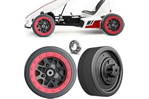 POLYNX 2 Pack 21CM/8.5'' PU Solid EVA Foam Tire for Power Wheels Go Kart Upgrade,1.2CM/0.47in Aperture Front/Rear Wheel for Car/SUV/UTV/ATV/Go Kart Replacement Parts,Free Coupler (8.5in tires)
