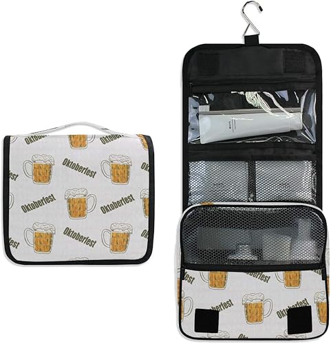 Amazon Chtt ビール バスルームポーチ フック付き プロ用 トラベルポーチトイレタリーバッグ 吊り下げ コスメポーチ 旅行 出張 家庭用 洗面用具入れ Chtt トイレタリーバッグ