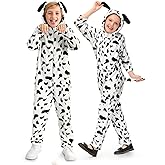 BesserBay Unisex Kids Fleece Dalmatian Costume 100 Days of School Animals Onesie with Tail 2-14 Years