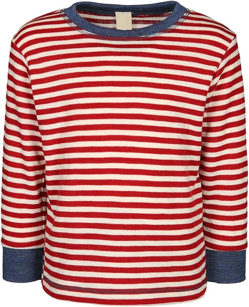 Kids Long Sleeve Thermal Shirt Sweater, 100% Organic Merino Wool, Sizes 2-8 Years