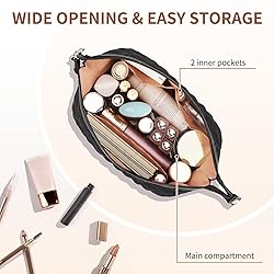 Large Makeup Bag Travel Cosmetic Bag, Wide-open