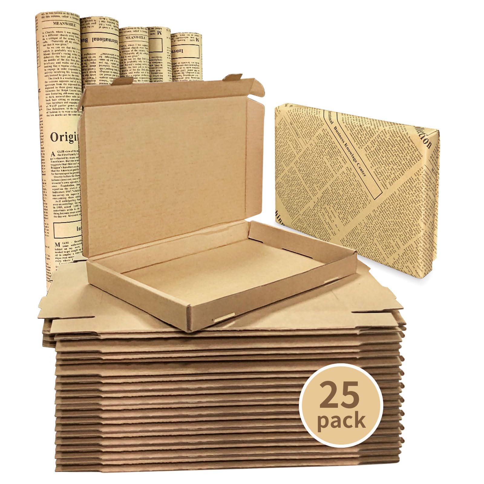 TOHDNC Cardboard Shipping Boxes 25 pack, 230x150x25 mm Royal Mail Large Letter Boxes, Packaging Mailing Boxes for Packaging, Mailing, Business