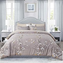 Nanko 7PC Queen Comforter Set with Sheet, Grey