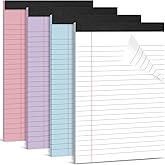DANRONG Legal Pads 5 x 8, Note Pads College Ruled, Small Notepads Colored, Micro Perforated Notepad, Double-Side Lined Paper Pads 4 Pack, 40 Sheets Per Writing Pad for Work School College Office Home