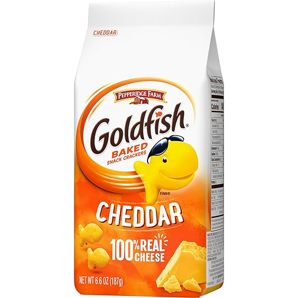GOLDFISH CHEDDAR CHEESE CRACKERS, BAKED SNACK CRACKERS, 6.6 OZ BAG