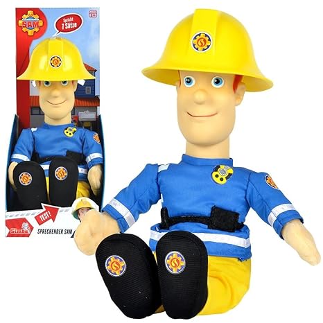 Feuerwehrmann Sam - Sprechender Sam Puppe Plüsch Figur 30cm