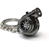 Boostnatics Black Rechargeable Electric Turbo Keychain w/Sounds &amp; LED - Version 5 (V5)