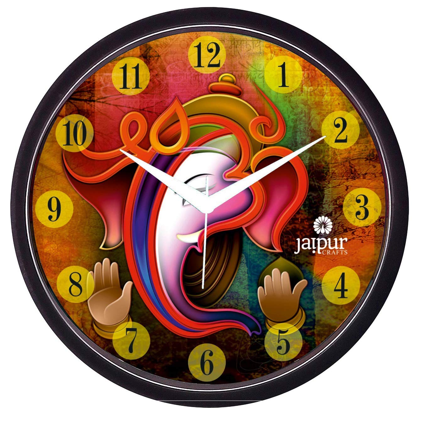 JaipurCrafts Plastic Lord Ganesha Wall Clock Home Decor