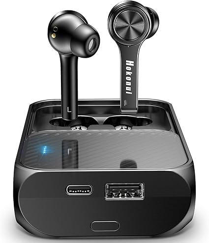 Amazon Co Jp Bluetoothイヤホン Bluetooth5 0ヘッドセット 完全ワイヤレスイヤホン Cvc8 0ノイズキャンセリング Ipx7防水 左右耳兼用 Hi Fi高音質 マイク内蔵 タッチ式 ハンズフルー通話 5000mahモバイルバッテリー機能 Siri機能対応 600時間待機 ミニ 型 軽量 Led残量