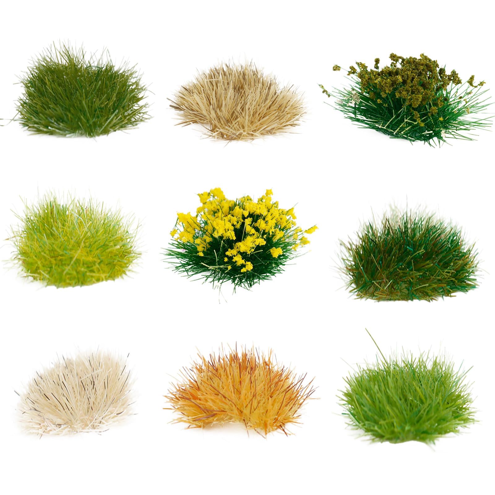 Photo 1 of Warmtree 126 Pcs Static Grass Bushy Tufts Lowland Shrubs Tuft Terrain Model Kit for Train Landscape Railroad Scenery Sand Military Layout Model Miniature Bases and Dioramas