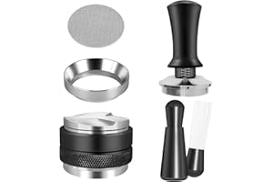 51mm Espresso Distribution Tool Set, Professional Barista Kit with Calibrated Tamper, Dosing Funnel, Spring Loaded Design, Bl