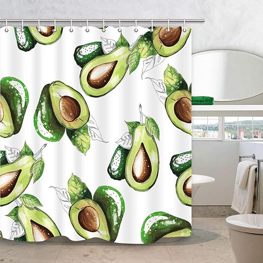 Amazon Com Nymb Avocado Shower Curtain For Bathroom Organic