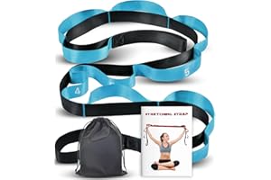 Acozycoo Stretching Strap with 10 Loops-Yoga Strap for Physical Therapy,Home Workout,Pilate & Flexibility Training,Non Elastic Exercise Stretch Band for Hamstring,Leg Stretcher Belt,Flexibility Fascia