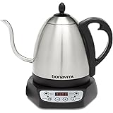 Bonavita 1.0L Variable Temperature Electric Kettle, 1.0 Liters, Metallic