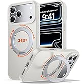 Zuoderri 360 Magnetic Stand for iPhone 17 Pro Max Case,Fits MagSafe,Military Drop Protection,Build in Kickstand, Slim Shockproof Phone Cover for iPhone 17 Pro Max, 6.9"（Matte White）