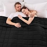 King Size Weighted Blanket for Adults (20 lbs, 80” x 87”, Black) Cooling Heavy Blanket for Sleeping Perfect for 190-210 lbs, Breathable Blanket for Adults & Couple All Season, Machine Washable
