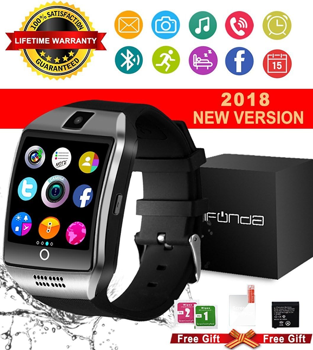 Bluetooth Smart Watch With Camera Waterproof Smartwatch Touch Screen Phone Unlocked Cell Phone Watch Smart Wrist Watch Smart Watches For Android Phones Samsung IOS iPhone 7 8 X Plus Men Women Kids