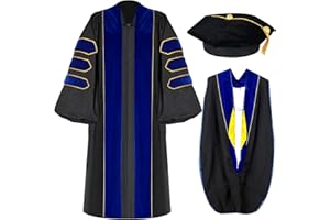 Mukum Unisex Doctoral Graduation Gown with Gold Piping | Academic doctoral Cap and Gown for Graduation Ceremony