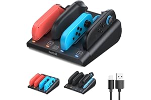 [Switch 1/2 Compatible] FASTSNAIL 8-in-1 Charging Dock for Nintendo Switch 2/Switch 1/OLED for Joy-Con 2, Dual-Direction Magn