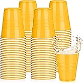 Pickmesh 50 Pack 12 oz Plastic Cups Valentine Disposable Cup Bulk for Valentine's Day Wedding Birthday Baby Shower New Year's Day Halloween and Festive Celebration Party Supplies(Yellow)