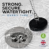 Smith’s 36-38mm Black Plug & Chain Bathtub Sink Plug 48cm Chain Pre-Assembled view 2