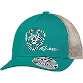 Ariat Women's Embroidered Logo Snapback Cap with Turquoise Front and Cream Mesh Back
