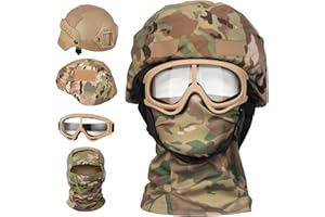 SANYETS Airsoft Helmet,Black Tactical Helmet with Airsoft Accessories,Tactical Airsoft Gear