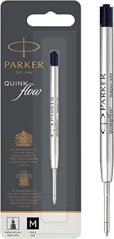 Parker Ballpoint Pen Refill Medium Tip Black QUINKflow Ink 1 Count