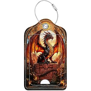 Jacooyea Luggage Tags for Suitcases, PU Leather Bag Tags with Privacy Cover, Durable Suitcase Identifiers for Cruise Travel,