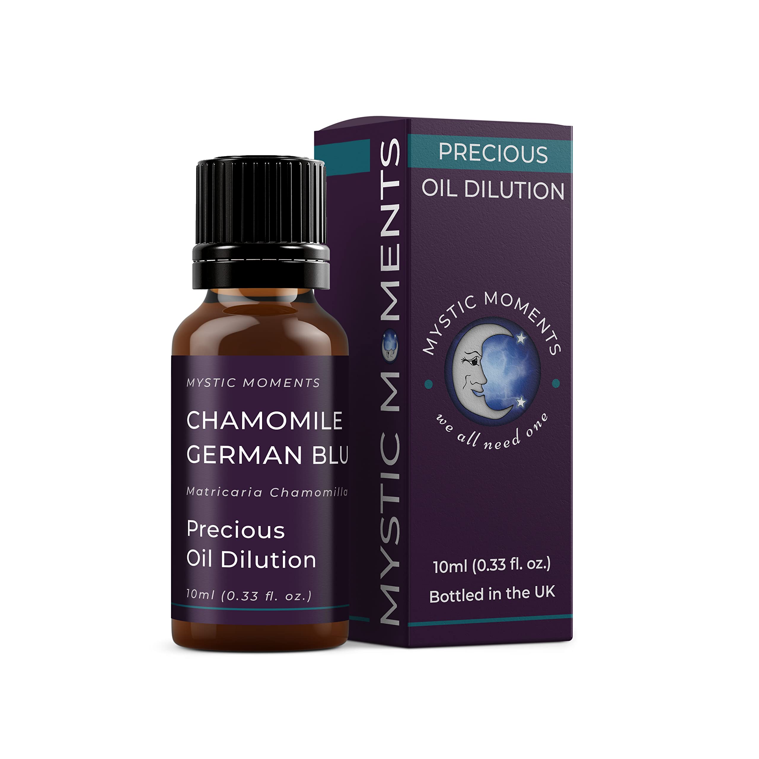 Mystic Moments | Chamomile German Blue Essential Oil Dilution 3% in Jojoba | Matricaria Chamomilla | Soothing Skincare & Aromatherapy Blend | Pre-Diluted | Calming Scent | Massage Oil | 10ml