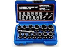 Greywolf Nut Extractor Set, 15 pcs Bolt Extractor Kit with 3/8 Inch Stripped Nut Remover, Easy-to-Remove Bolt Extractor Set f