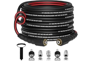 VIVIDWASH Flexible 1/4" Pressure Washer Hose 50FT,3600PSI Kink Resistant Power Washer Replacement Hose with Leak-Free M22-14mm&3/8" Quick Connect Kit,Used for Extension