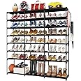 Kitsure Shoe Organizer - 8-Tier Large Shoe Rack for Closet Holds Up to 48 Pairs Shoes & Boots, Multipurpose Shoe Shelf with Hook Rack, Stackable Tall Shoe Rack for Entryway, Bedroom, Garage