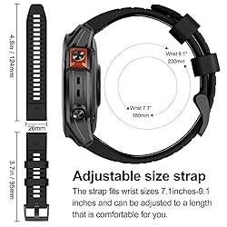 MYSNBKN Compatible with Fenix 7X Band,26mm Easy-fit