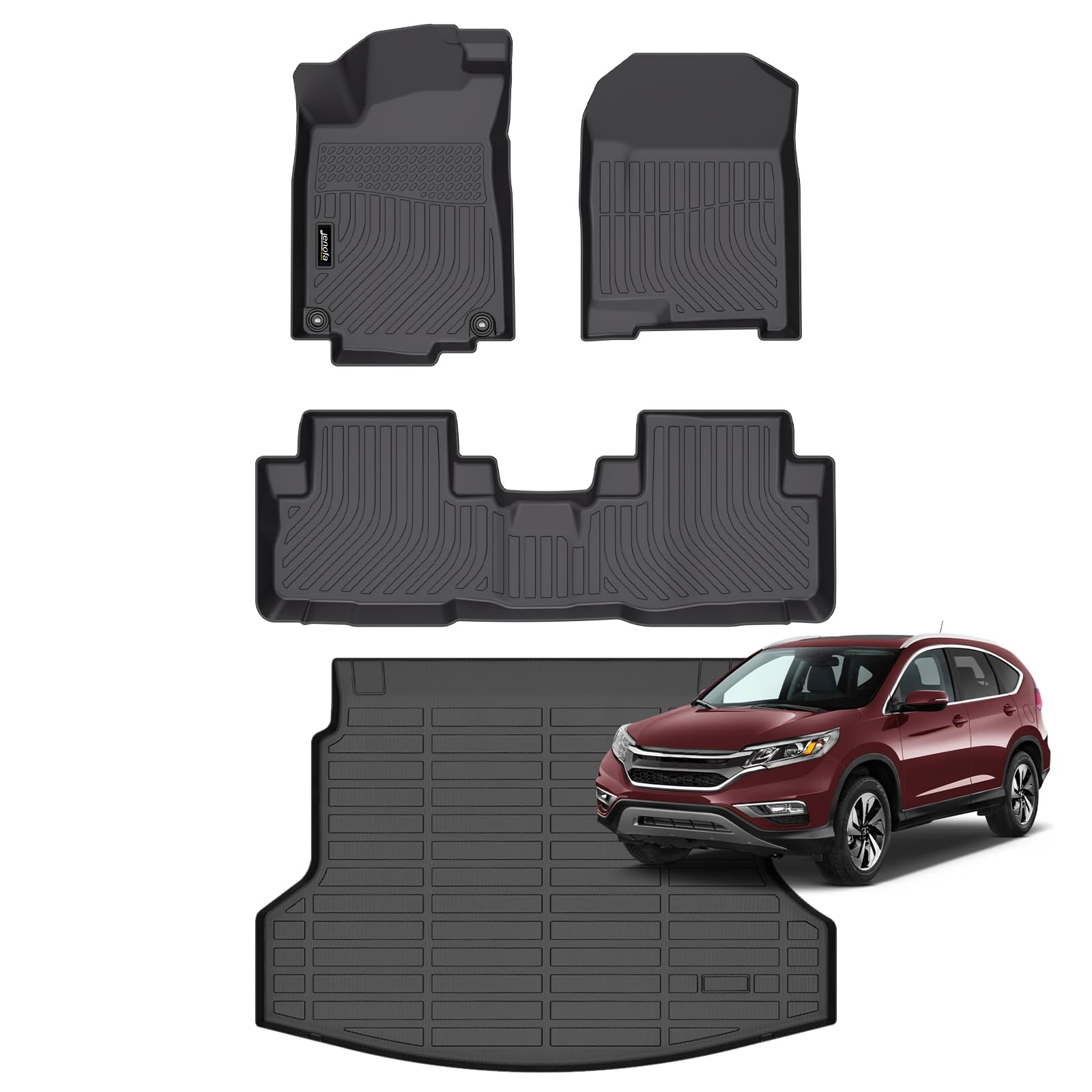 Jenofa-Floor Mats for Honda CRV Touring & CRV EX-L 2012-2016 Cargo Mat Car Mats for CR-V All Weather Floor Liner Custom Fit Automotive Full Set Accessories Image