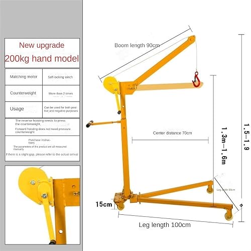 EQCOTWEA Adjustable Mobile Crane Lifting Hoist Truss Telescoping Jib Boom Hook