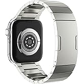 MaKTech Titanium Watch Bracelet Band,Light-Weight Metal Right Angle Link Strap with Embedded Buckle,for Apple Watch Series 11