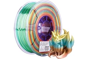 eSUN Silk Rainbow Metal PLA Filament 1.75mm, Silky Multicolored 3D Printer Filament PLA, 1KG Gradient Changing Multicolor Filament for 3D Printer, Silk Rainbow Multicolor