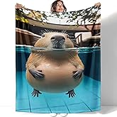 YISUMEI Capybara Gifts Throw Blanket, 60"x80", Underwater Capybara Cozy Blanket for Women, Kids and Teens, Ultra Soft Plush Fleece Flannel Blanket for Couch & Bed, Room Decor