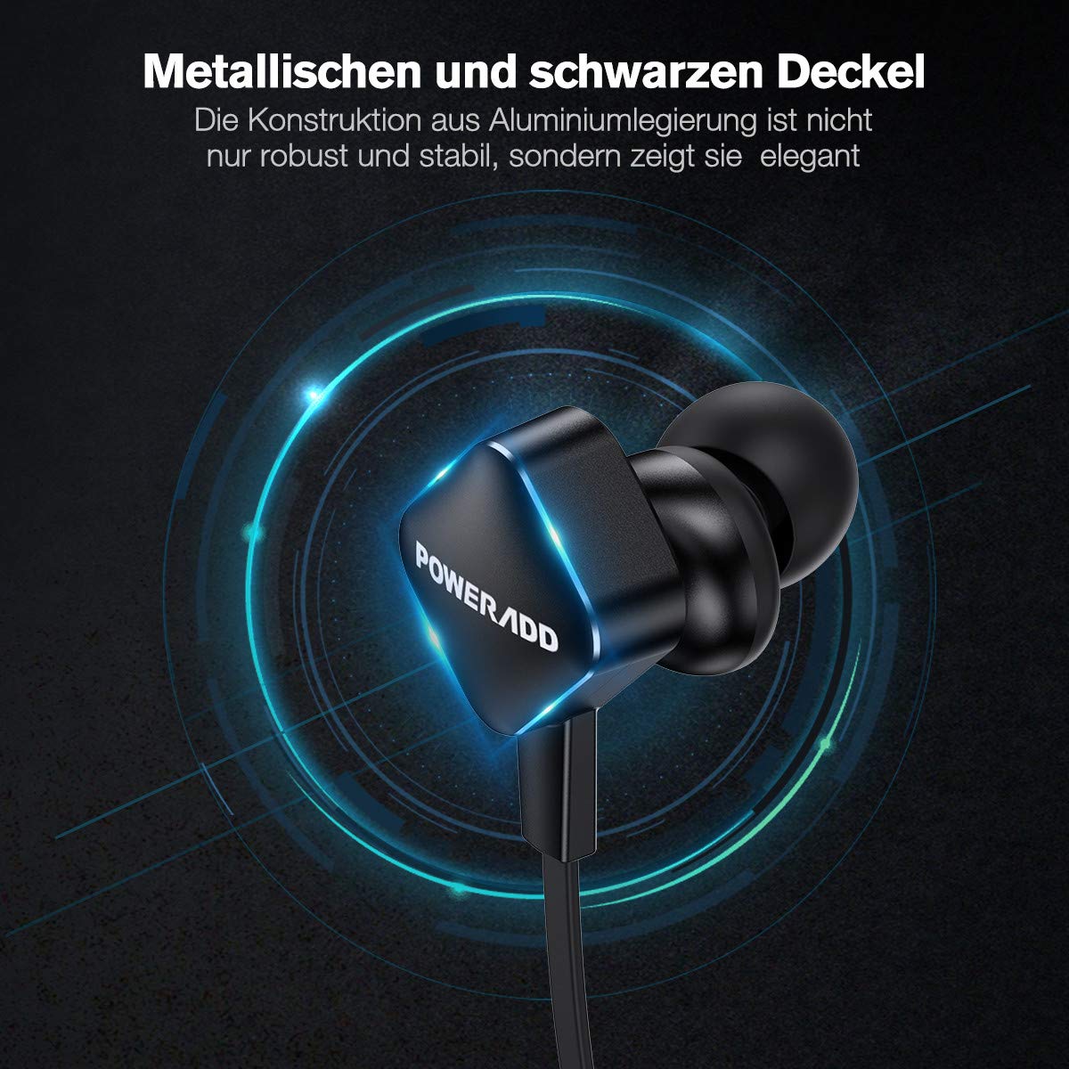POWERADD Bluetooth Kopfhörer Sport Kopfhörer Bluetooth 4.1 leicht Wireless Ohrhörer wasserdicht IPX4 mit Mikrofron für iPhone, iPad, Samsung, Huawei, HTC und weiter Bluetooth-Gerät