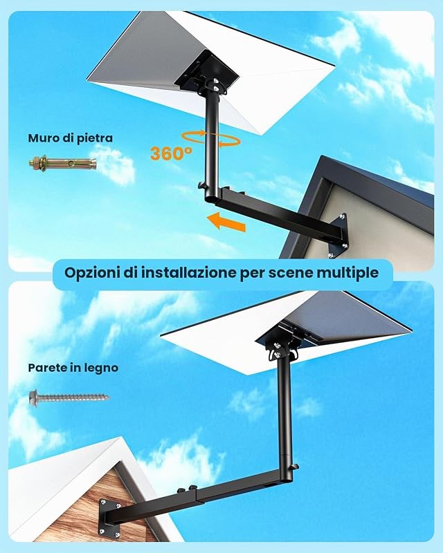 Starlink - Supporto Gen 3, regolabile a 360°, Starlink Gen 3, supporto Starlink con adattatore Starlink Gen 3, kit di montaggio a parete lungo Starlink