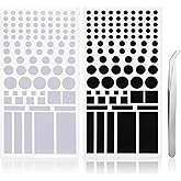 Ouligay 2 Sheets Led Light Blocking Stickers,Light Dimming Stickers,Blackout Stickers for Electronics,Black and White Light D