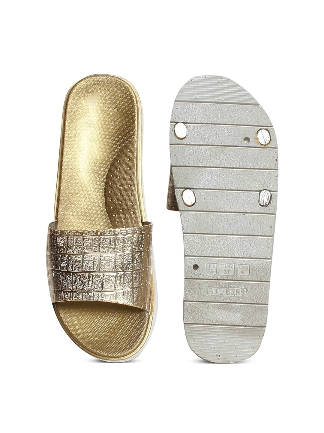 meriggiare women gold synthetic flats