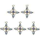 PATIKIL Crystal Rhinestone Cross Charms, Mini Pendant Beads Cross Charms for Jewelry Making Bracelet Earring Necklace DIY Handmade