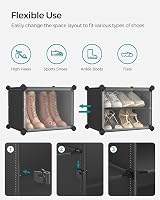 SONGMICS 10-Slot Interlocking Shoe Rack with Doors Black LPC035B01 view 8