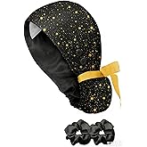 Plifal 100% Cotton Scrub Cap with Buttons-Nurse Cap with Sweatband for Women, Adjustable Working Hat,Satin Lined or Unlined